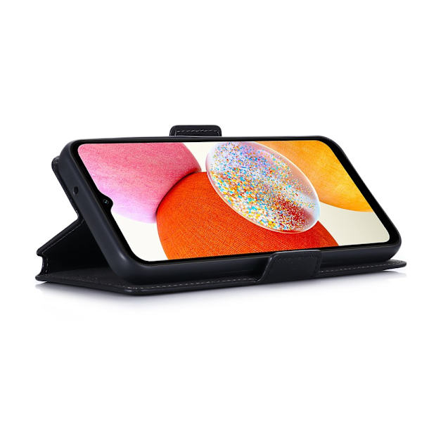 SKALO Samsung A25 5G MUXMA Saffiano PU-læder Pungetui - Sort Black