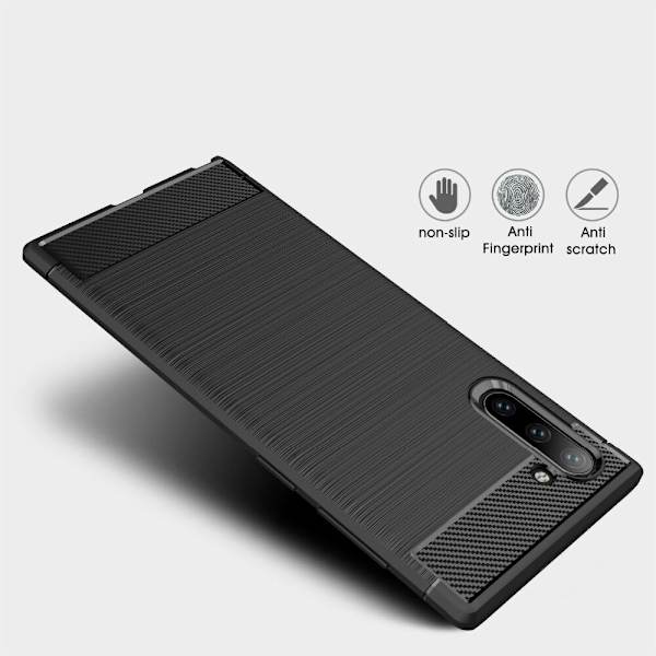 Stöttåligt Armor Carbon TPU-skal Samsung Note 10 Black