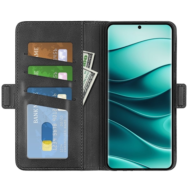 SKALO Xiaomi Redmi Note 14 Pro+ 5G Premium ID Plånboksfodral - Svart Svart