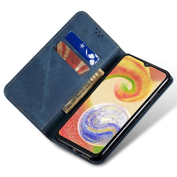 SKALO Samsung S24 Jeans Lompakkokotelo - Sininen Blue