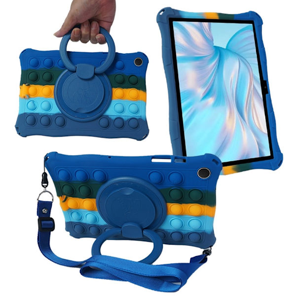 SKALO Samsung Tab A9+ Shock Resistant Armor Popit Silicone Kuori - Sininen Blue