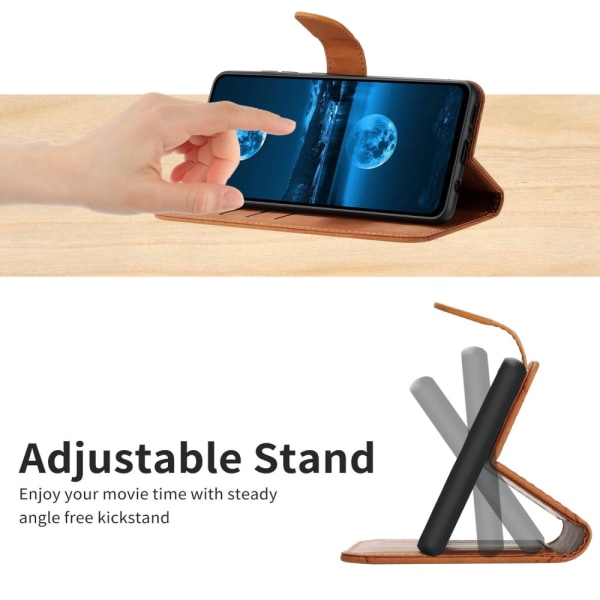 SKALO Motorola Edge 40 Neo 5G Embossed Plånboksfodral i PU-Läder - Brun Brun
