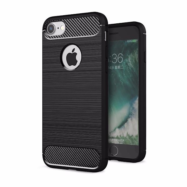 SKALO iPhone 7/8 Armor Carbon Stødsikker TPU-cover - Vælg farve Grey