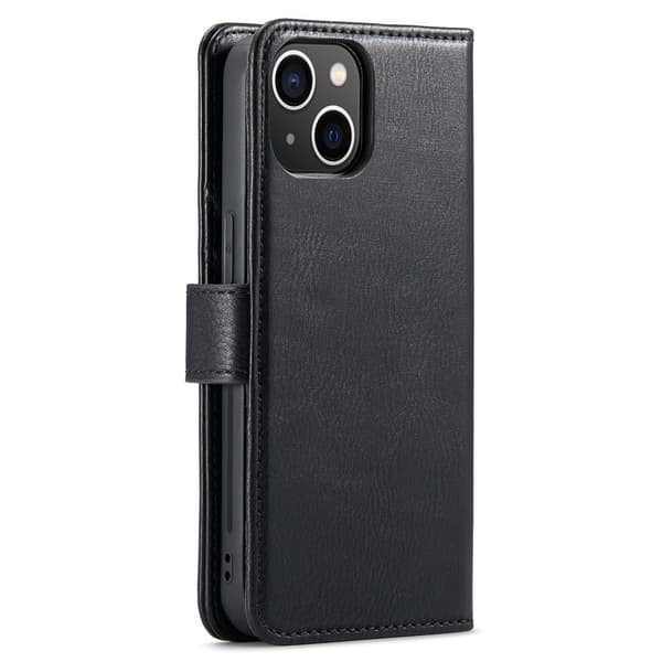 DG MING iPhone 14 Plus 2-i-1 Magnet Pungetui - Sort Black