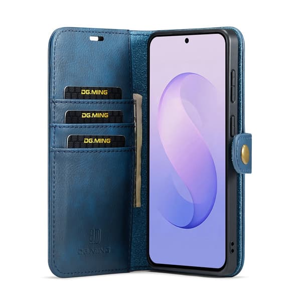 DG MING 2-i-1 Magnet Plånboksfodral för Samsung Galaxy S26 FE - Blå Blå