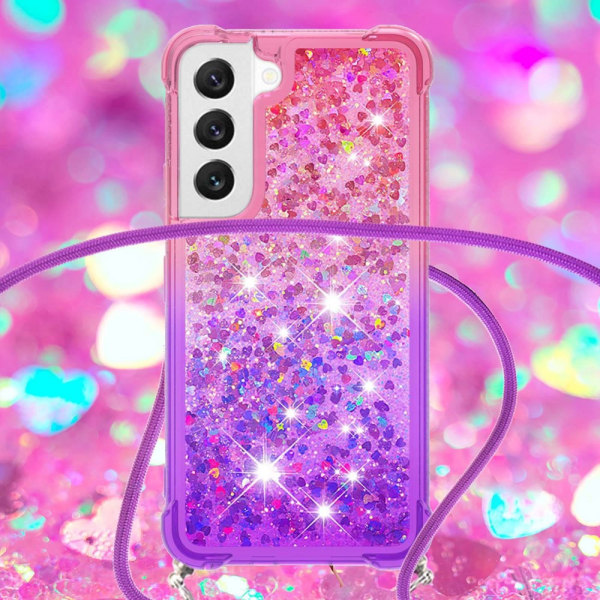 SKALO Samsung S23 Kvicksand Glitter Mobile Collar - Pink-Lilla Multicolor