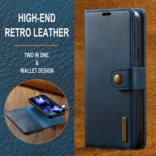 DG MING Google Pixel 9a 2-in-1 Magneetti Lompakkokotelo - Sininen Blue