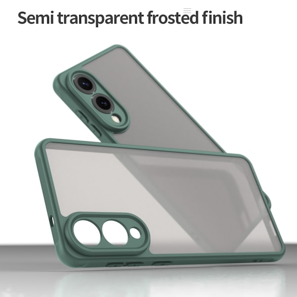 SKALO Samsung S25 Edge Color Bumper Frosted Suojakuori - Vihreä Green