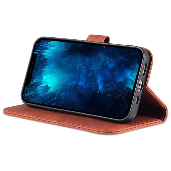 SKALO iPhone 15 Pro AZNS lompakkokotelo - Ruskea Brown