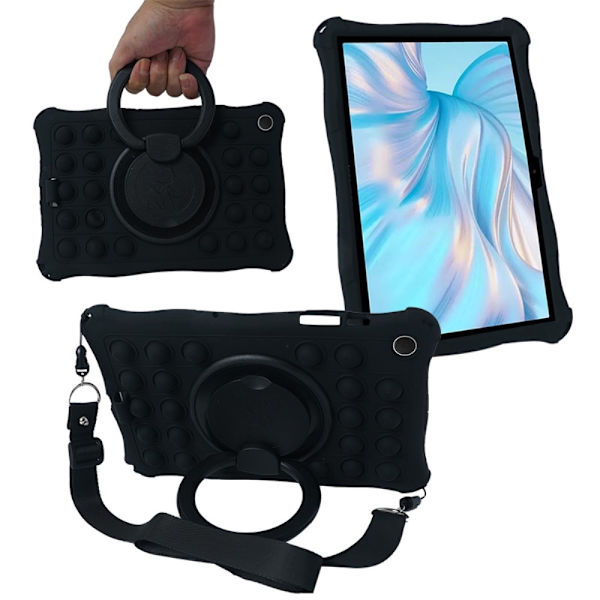 SKALO Samsung Tab A9+ Stødresistent Armor Popit silikone Cover - Sort Black