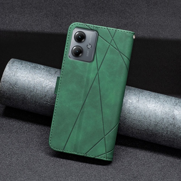 Motorola Moto G14 BINFEN COLOR Præget Flip Cover - Grøn Green