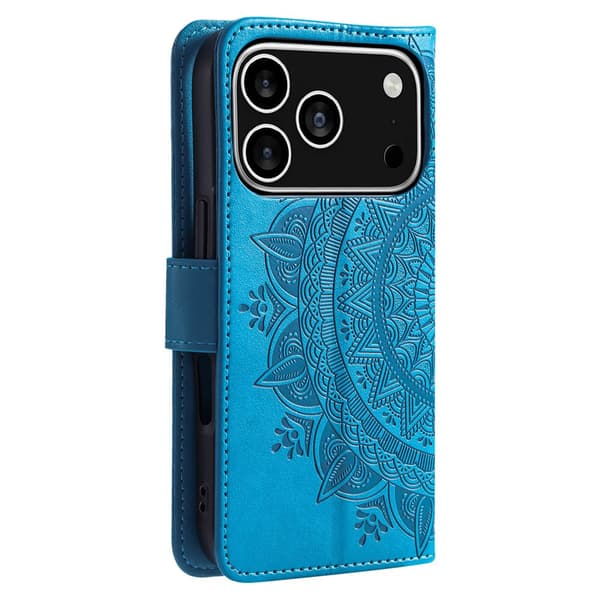 SKALO Mandala Plånboksfodral för iPhone 18 Pro - Blå Blå