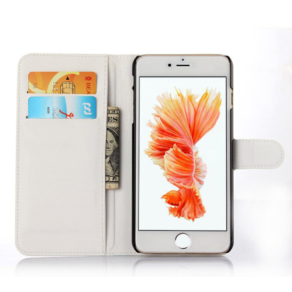 Lompakkokotelo PU-nahkaa Rounded Flip iPhone 6 / 6S:lle - lisää f White