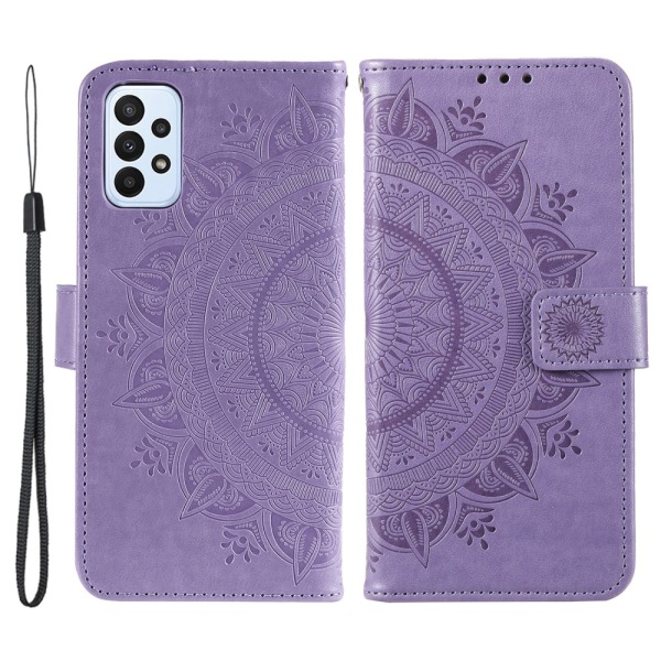 SKALO Samsung A23 5G Mandala lompakkokotelo - Violetti Purple