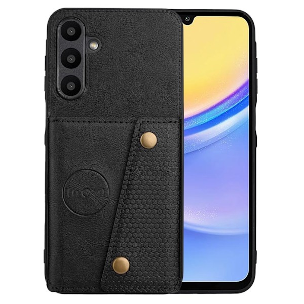 SKALO Samsung A26 5G PU-nahkakotelo, 2 korttipaikkaa Suojakuori - Musta Black