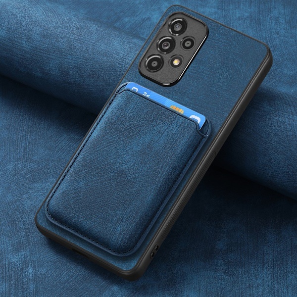 SKALO Samsung A56 5G PU-nahkainen magneettinen korttikotelo Suojakuori - Sininen Blue