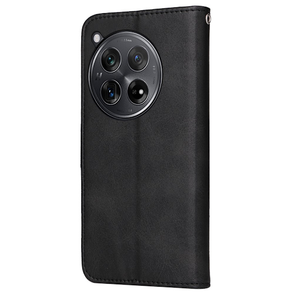 SKALO OnePlus 12R 5G PU-nahkainen Lompakkokotelo - Valitse väri Black