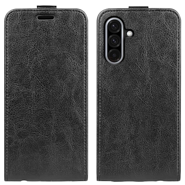 SKALO Samsung A56 5G Vertical Flip PU-Læder Flip Cover - Sort Black
