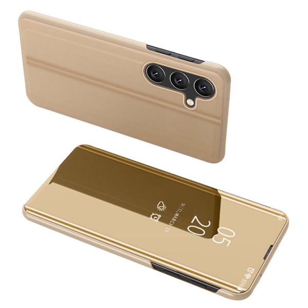 SKALO Samsung A54 5G Clear View Flip Cover - Guld Gold