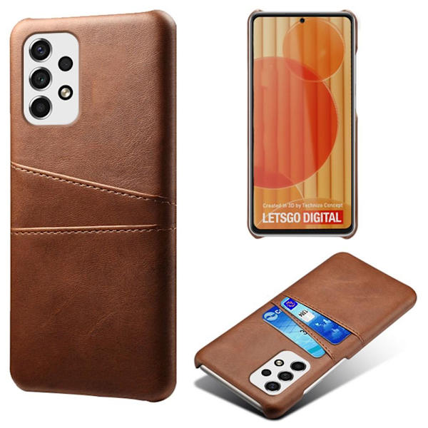 SKALO Samsung A53 5G PU-læder Kortholder Cover - Brun Brown