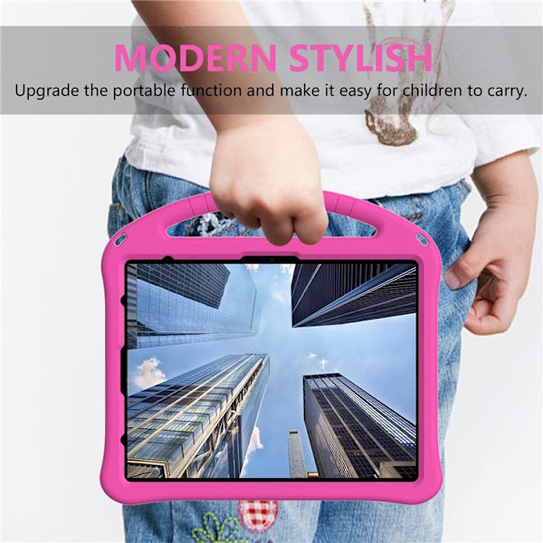 SKALO iPad Pro 13 (2024) Lasten suojakotelo, jossa on kahva ja jalusta - Pinkki Pink