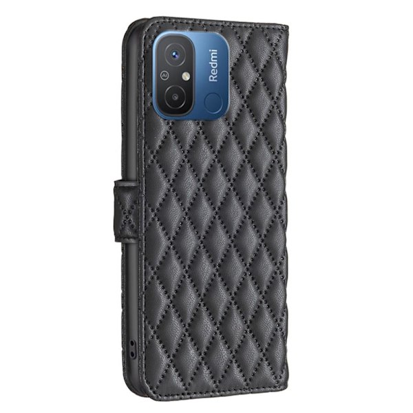 SKALO Xiaomi Redmi 12C 4G BINFEN COLOR Tikattu Lompakko - Musta Black