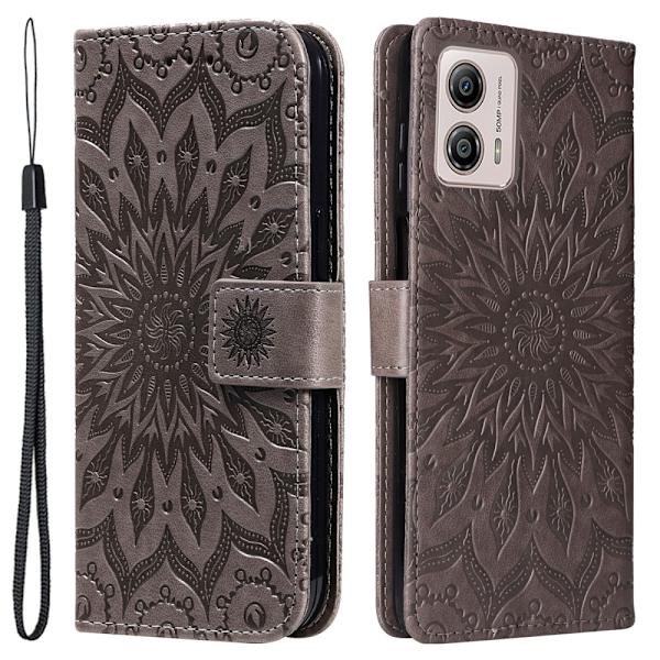 SKALO Motorola Moto G23 4G Mandala Plånboksfodral - Grå grå
