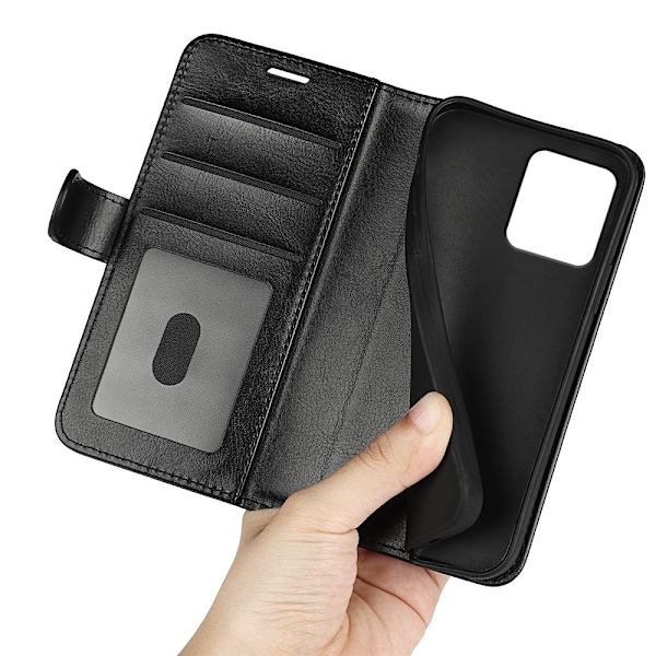 SKALO Motorola ThinkPhone 5G Crazy Horse Pungetui PU læder - Sort Black