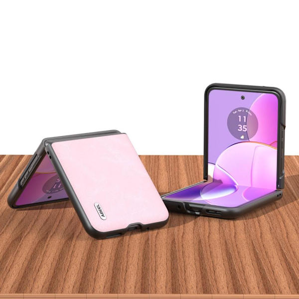 SKALO Motorola Razr 40 5G ABEEL PU-Läder Fold Skal - Rosa Rosa