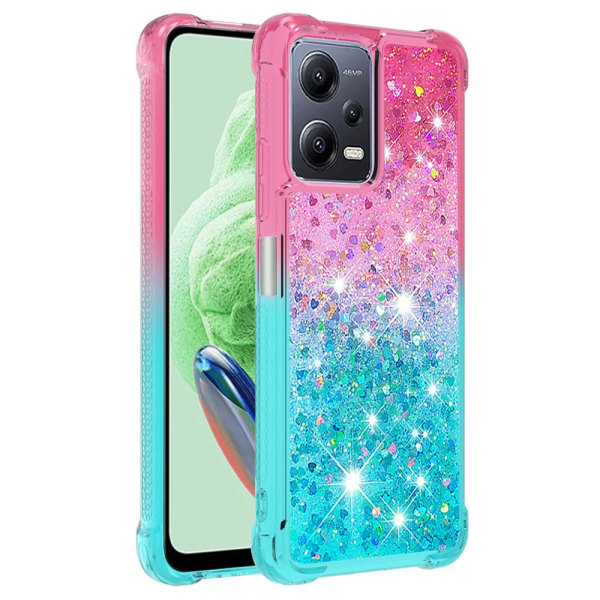 SKALO Xiaomi Redmi Note 12 5G Juoksuhiekka Glitter Sydämet TPU k Multicolor