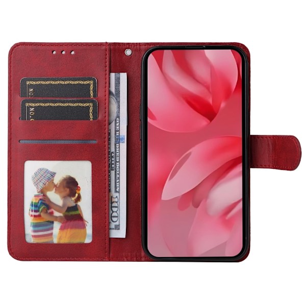 SKALO Google Pixel 9a PU-læder Flip Cover - Vælg farve Red