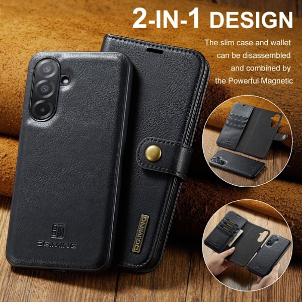 DG MING Samsung A26 5G 2-i-1 Magnet Flip Cover - Sort Black