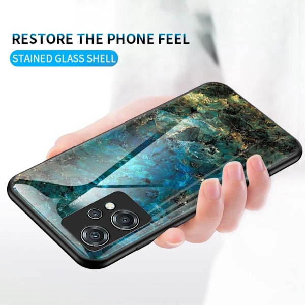 SKALO OnePlus Nord CE 2 Lite 5G Marmor Härdat Glas TPU-skal - Motiv 1 multifärg