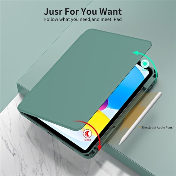 SKALO iPad 11" (2025) PU-læder Rotary Kickstand Aftagelig 2 i 1 Cover - Grøn Green