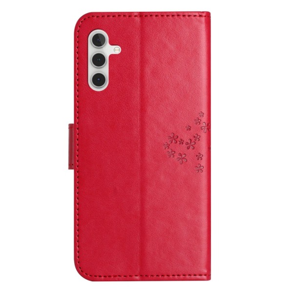 SKALO Samsung A14 4G/5G Owl Tree Plånboksfodral - Röd Röd