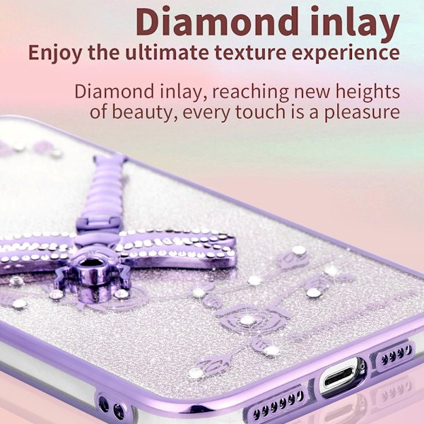 SKALO Xiaomi Redmi 14C KADEM Dragonfly Glitter Cover - Rosa guld Pink gold