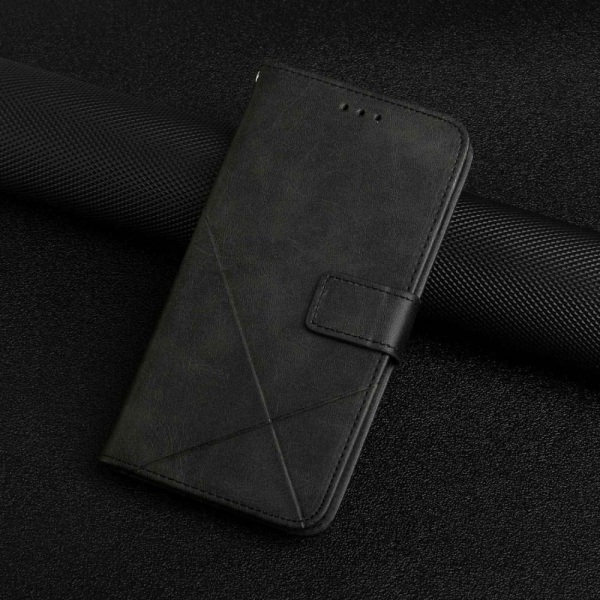 SKALO Xiaomi Redmi 10C Embossed Plånboksfodral i PU-Läder - Svar Svart