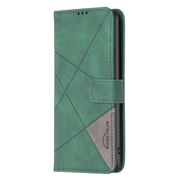Motorola Moto G54 5G BINFEN COLOR Kohokuvioitu Lompakkokotelo - Vihreä Green
