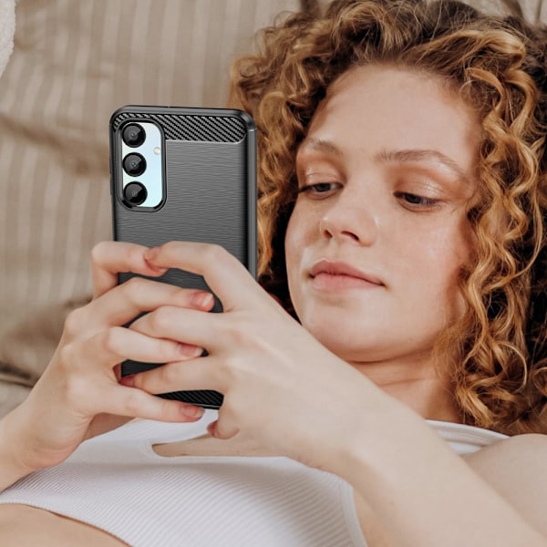 SKALO Samsung A16 Armor Carbon Iskunkestävä TPU suojakuori - Valitse väri Black