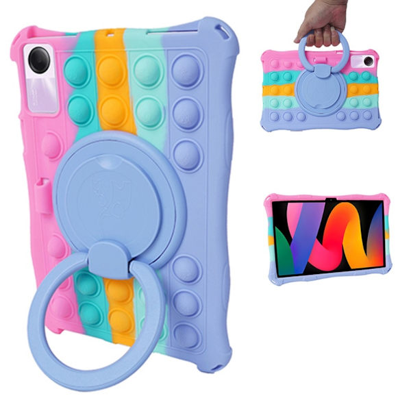 SKALO Xiaomi Redmi Pad SE Stöttåligt Armor Popit Silikon Skal - Rainbow multifärg