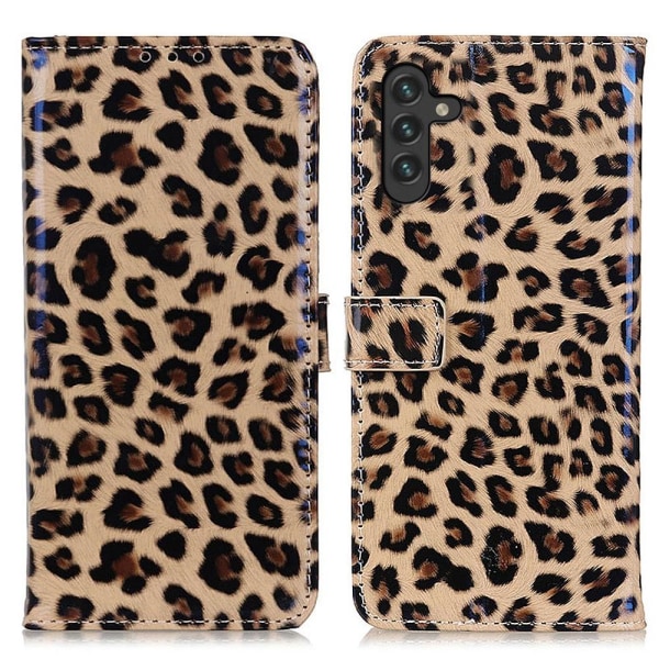 SKALO Samsung A13 5G Leopardmønstret pungetui i PU-læder Multicolor