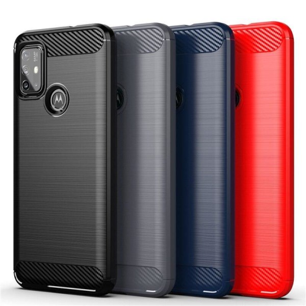 SKALO Moto G30 Armor Carbon Iskunkestävä TPU suojakuori - Valits Grey