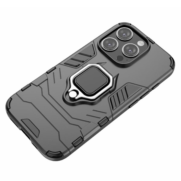 SKALO iPhone 15 Pro Max Armor Hybrid Metallring skal - Svart Svart