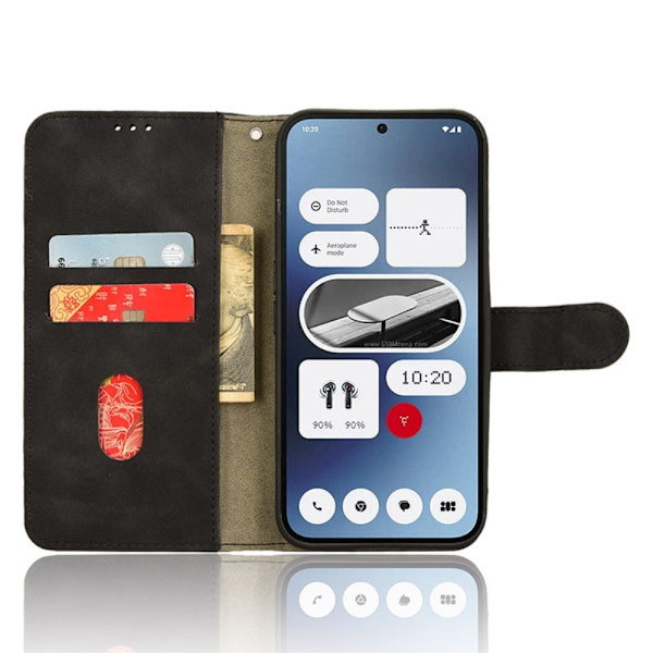 SKALO Nothing Phone (2a) Plus Matt PU-Läder Plånboksfodral - Svart Svart