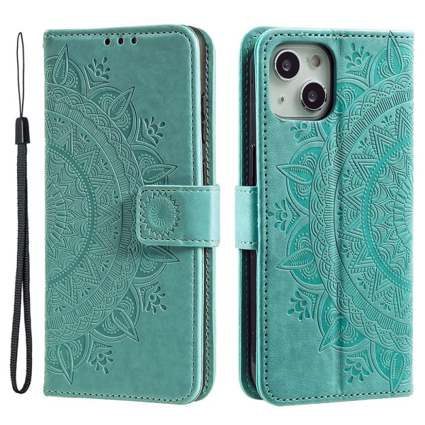 SKALO iPhone 15 Mandala Flip Cover - Turkis Turquoise