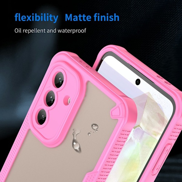 SKALO Samsung A36 5G Armor Hybrid Frosted Suojakuori - Pinkki Pink