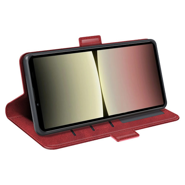 SKALO Sony Xperia 10 V Premium Wallet Flip Cover - Rød Red