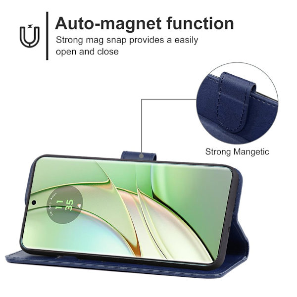 SKALO Motorola Edge 40 5G Premium Wallet Lompakkokotelo - Tummansininen Dark blue