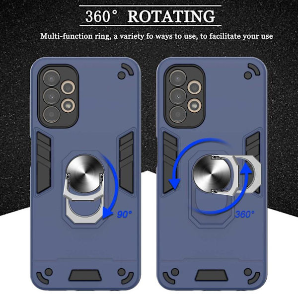 SKALO Samsung A13 4G Armor Hybridi metallirengas kuori - Musta Black