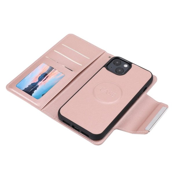 SKALO iPhone 13 DOLIZMA 2 i 1 Magnet Wallet Cover - Rose Gold Pink gold